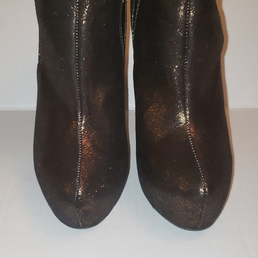 Rock&Republic bronze glitter ankle boot heels - Picture 5 of 9